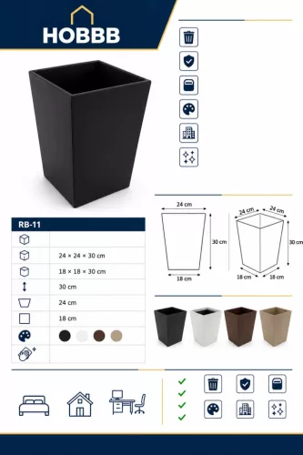 HOBBB Omø guest room waste bin, black