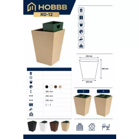 HOBBB Strynø guest room waste bin, black