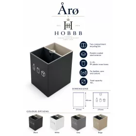 HOBBB Årø recycling guest room waste bin, 16 l