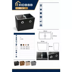 HOBBB Barsø recycling guest room waste bin, 16 l