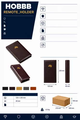 HOBBB Sandvig leather-effect remote control holder