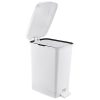 Slim Plastic pedal bin, white, 25L