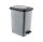 Slim Plastic pedal bin, silver/grey, with inner bucket 15L