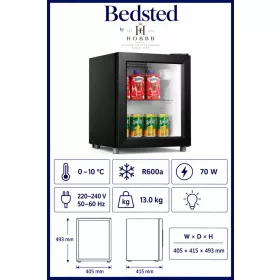 HOBBB Bedsted minibar fridge, 70 W