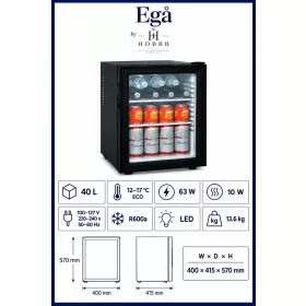 HOBBB Egå minibar fridge, 40 l