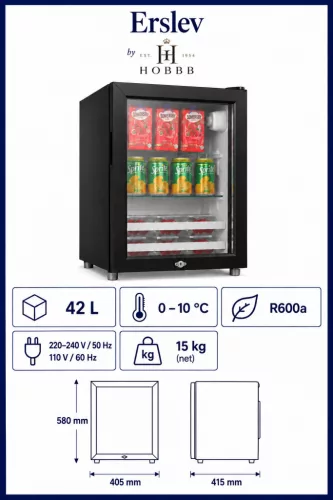 HOBBB Erslev minibar fridge, 42 l