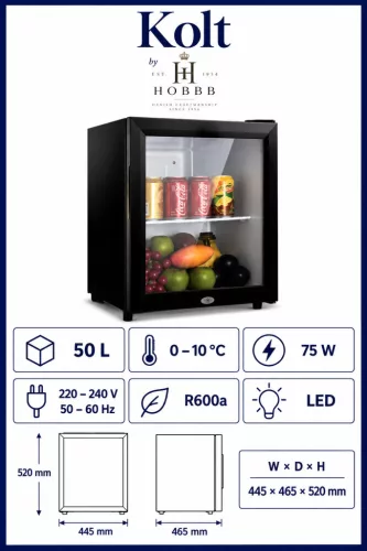 HOBBB Kolt minibar fridge, 50 l