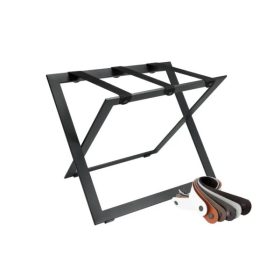 SCURO bőröndtartó állvány Fekete acél