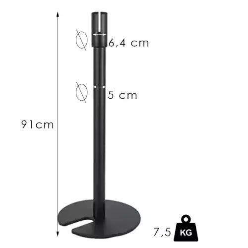 Linkable retractable belt barrier post, 2.4m, without belt (SOF)