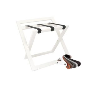 STAND+ bőröndtartó állvány háttámlával Fehér