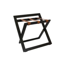 STAND+ bőröndtartó állvány háttámlával Fekete