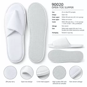 Terry open-toe hotel slippers