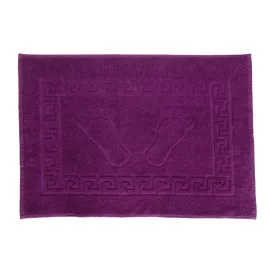 Bath mat Paw Patterned Coloured Dark Purple 8074