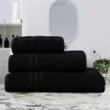 Comfortable towel Black 10x170cm, 450 g