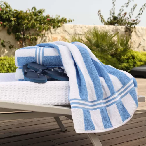 Lido leisure towel Blue-White 90x150cm, 420 g