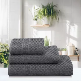 Serenity Spa waffle towel Slate grey 100x170cm, 450 g