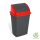 Planet Dustbin with flip lid, plastic, anthracite/red, 50 L
