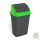Planet Dustbin with flip lid, plastic, anthracite/green, 50 L