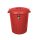 Planet Round trash can, with lid, lockable, plastic, eco red, 70 L