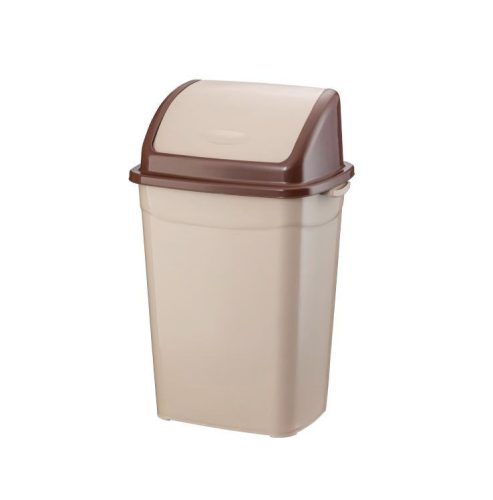 Planet Dustbin with flip lid, plastic, brown, 9 L