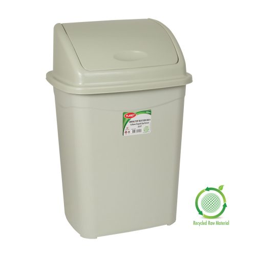 Planet Dustbin with flip lid, plastic, gray eco, 16 L