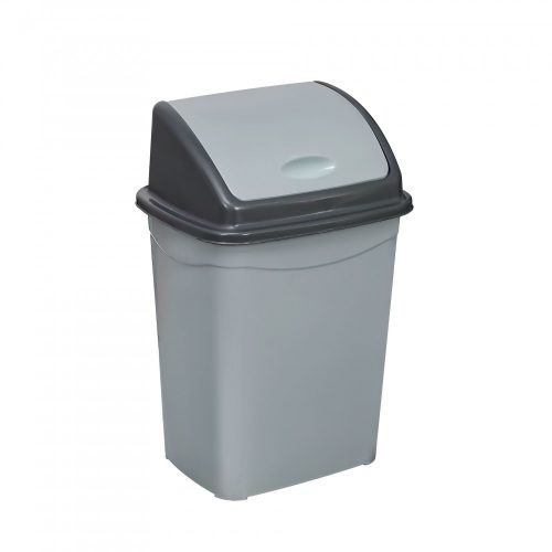 Planet Dustbin with flip-top lid, plastic, grey/anthracite, 50 L
