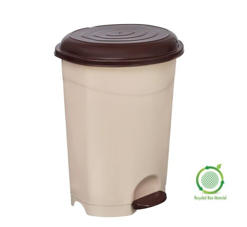 Planet Pedal bin, plastic, ECO brown with removable basket, 12L NO3