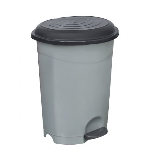 Planet Pedal bin, plastic, ECO anthracite, with removable basket, 50L