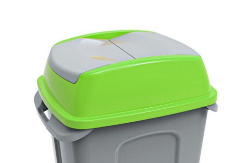 Planet Hippo waste collection bin lid, plastic, green, 70L