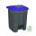 Planet Selective waste collection container, plastic, pedal, anthracite, blue, 50L
