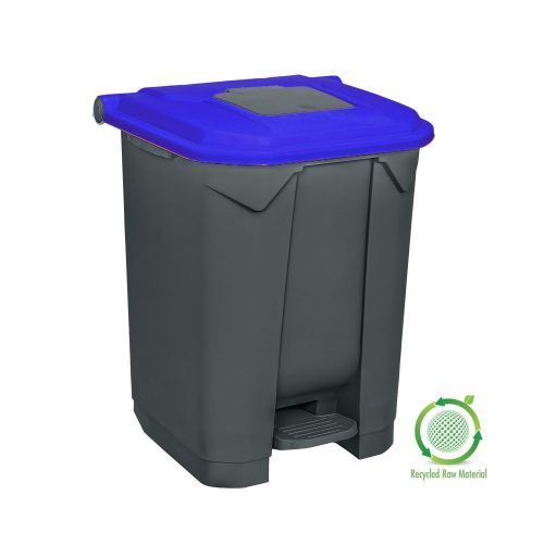 Planet Selective waste collection container, plastic, pedal, anthracite, blue, 50L