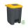 Planet Selective waste collection container, plastic, pedal, anthracite, yellow, 50L