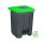 Planet Selective waste collection container, plastic, pedal, anthracite, green, 50L
