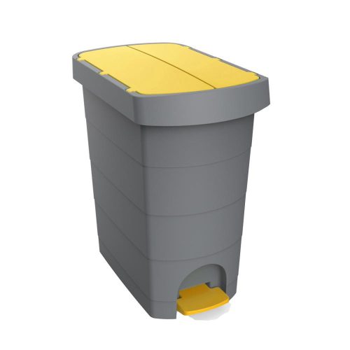 Planet Pelikán Slim pedal bin eco anthracite with yellow lid 60L
