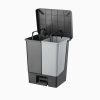 Planet Pedal dustbin DUO, divided, plastic, ECO anthracite, 50L