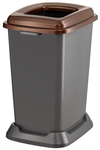 Planet Selective waste collection container, plastic, open lid, brown, 50L