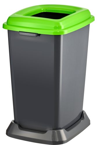 Planet Selective waste collection container, plastic, open lid, green, 50L