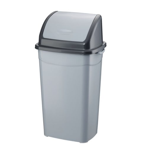 Planet Dustbin with flip-top lid, plastic, grey/anthracite, 70 L