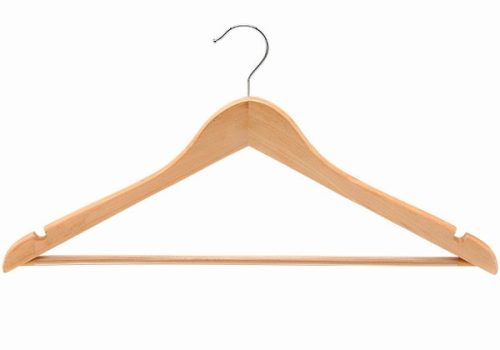Curved wooden hanger