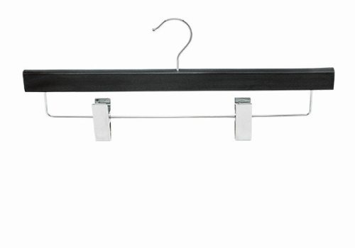 Wooden coat hanger with trouser clips