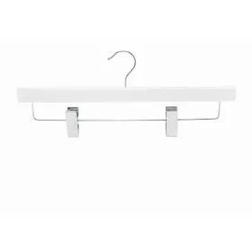 Wooden coat hanger with trouser clips