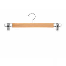Wooden coat hanger with trouser clips