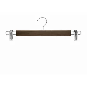 Wooden coat hanger with trouser clips