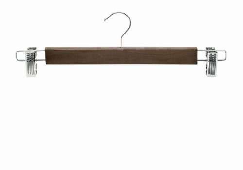 Wooden coat hanger with trouser clips