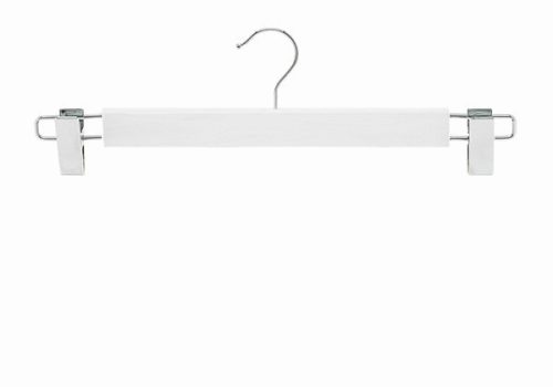 Wooden coat hanger with trouser clips