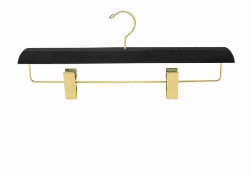 Wooden coat hanger with trouser clips