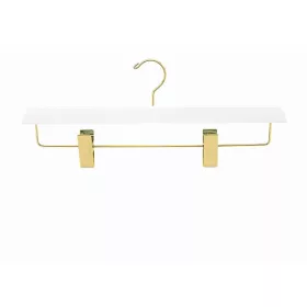 Wooden coat hanger with trouser clips