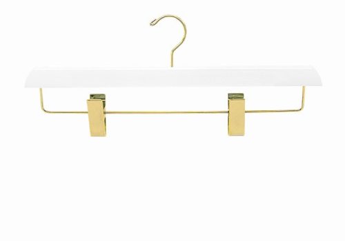 Wooden coat hanger with trouser clips