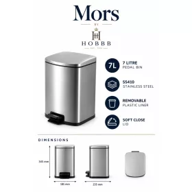 HOBBB Mors bathroom waste bin, 7.0 l