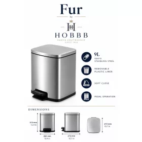 HOBBB Fur guest room waste bin, 9.0 l